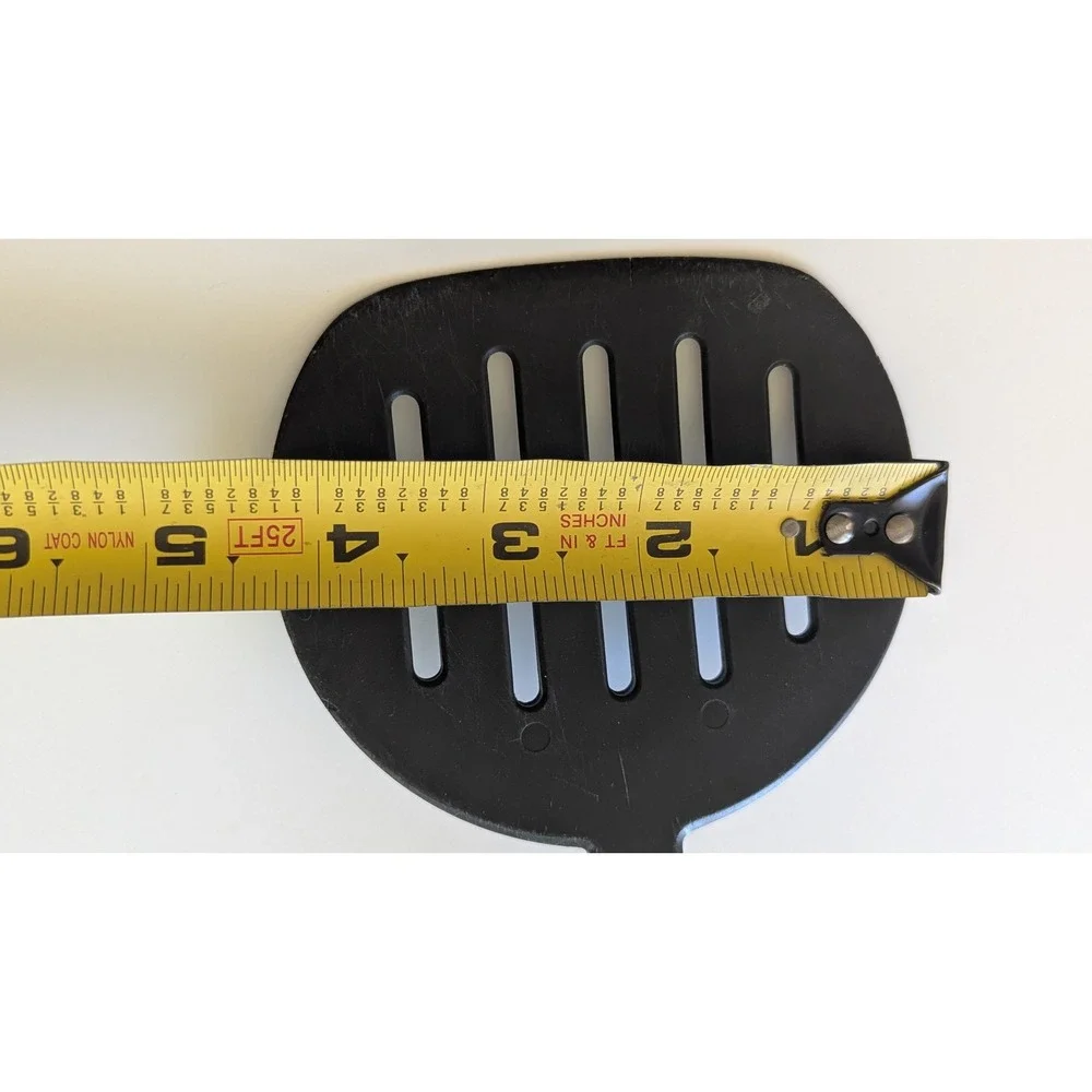 Vintage Slotted Spatula Wood Handle Black Nylon Head Made in Japan 11.5 Inch